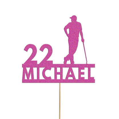 Personalised Golf Cake Topper Custom Golfing Theme Cake Decoration, Any Name And Age