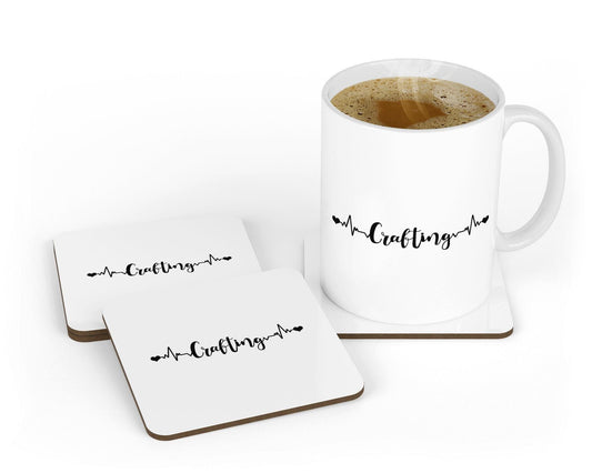 Crafting Heartbeat Mug & Coaster Set – Artistic Novelty Gift