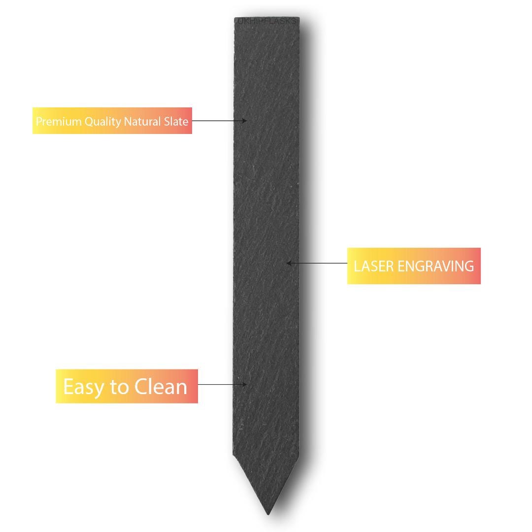 Personalised Slate Outdoor Plant Vegetables Fruits Marker: Laser Engraved Garden Labels