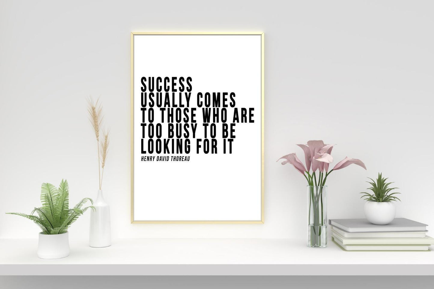 Success Usually Comes To Inspirational Positive Thoughts Quote Poster Print Wall
