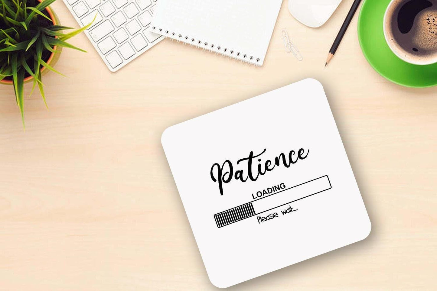 Funny Patience Loading Please Wait - Ceramic Novelty Mug & Coaster Coffee Tea Cup Office Gift
