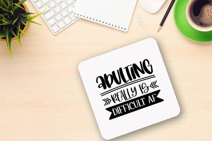 Adulting Really Is Difficult Af - Funny Ceramic Novelty Mug & Coaster Coffee Tea Cup Gift