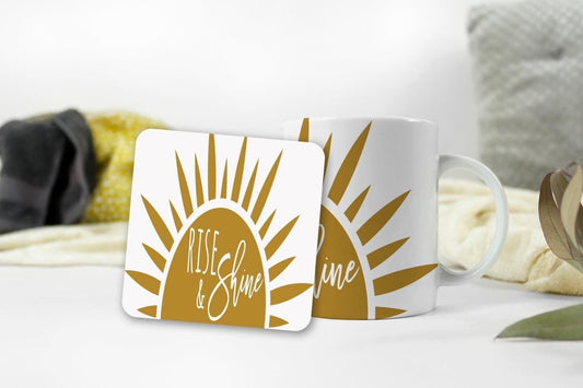 Rise and Shine Coffee Mug & Coaster Set: Sunshine Birthday Gift
