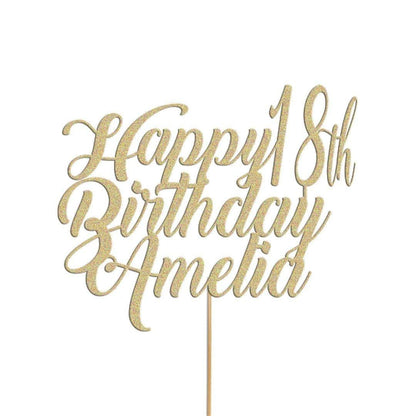 Personalised Cake Topper Any Custom & Text Birthday Wedding Glitter Decoration