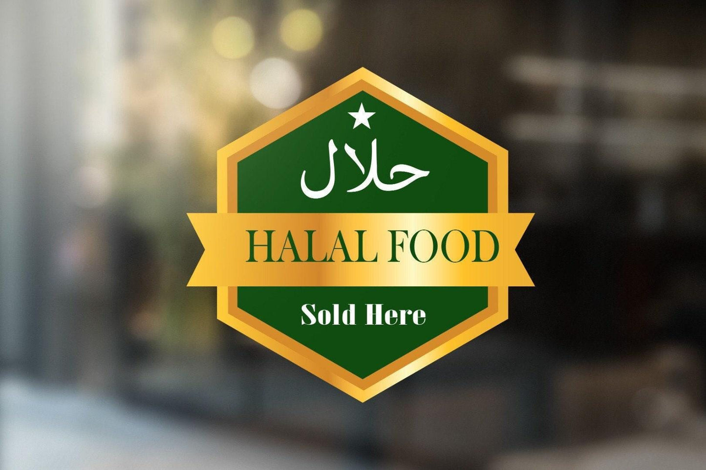Halal Food Sold Here Window Sticker Restaurant Van Display Pos Window Halalfoodsticker