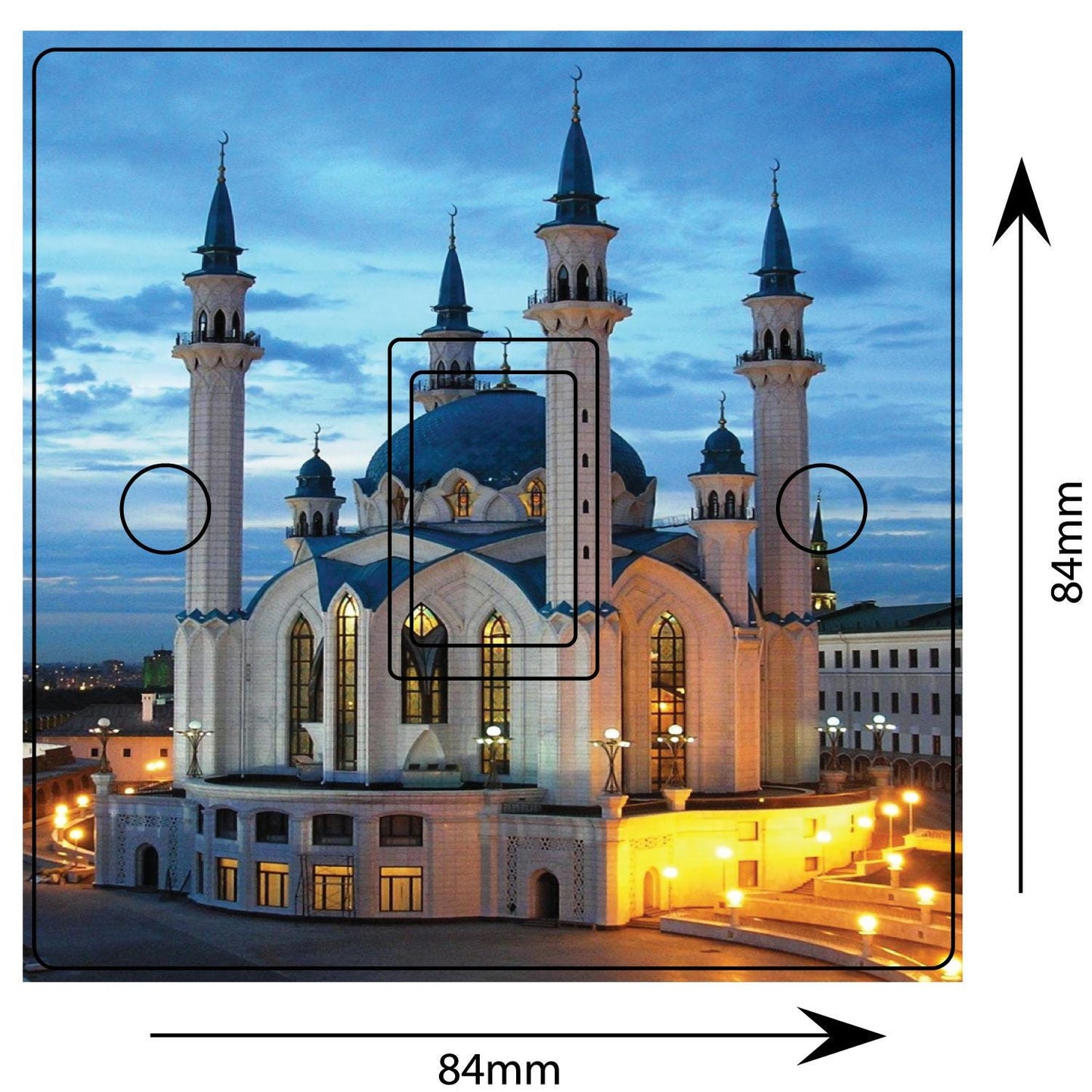 Qol Sharif Mosque Russia 3d Light Switch Sticker Cover Vinyl Skin Wall Decal