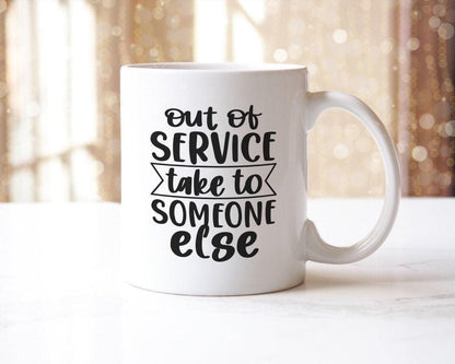 Out Of Service Mug & Coaster Set: Funny Novelty Office Gift