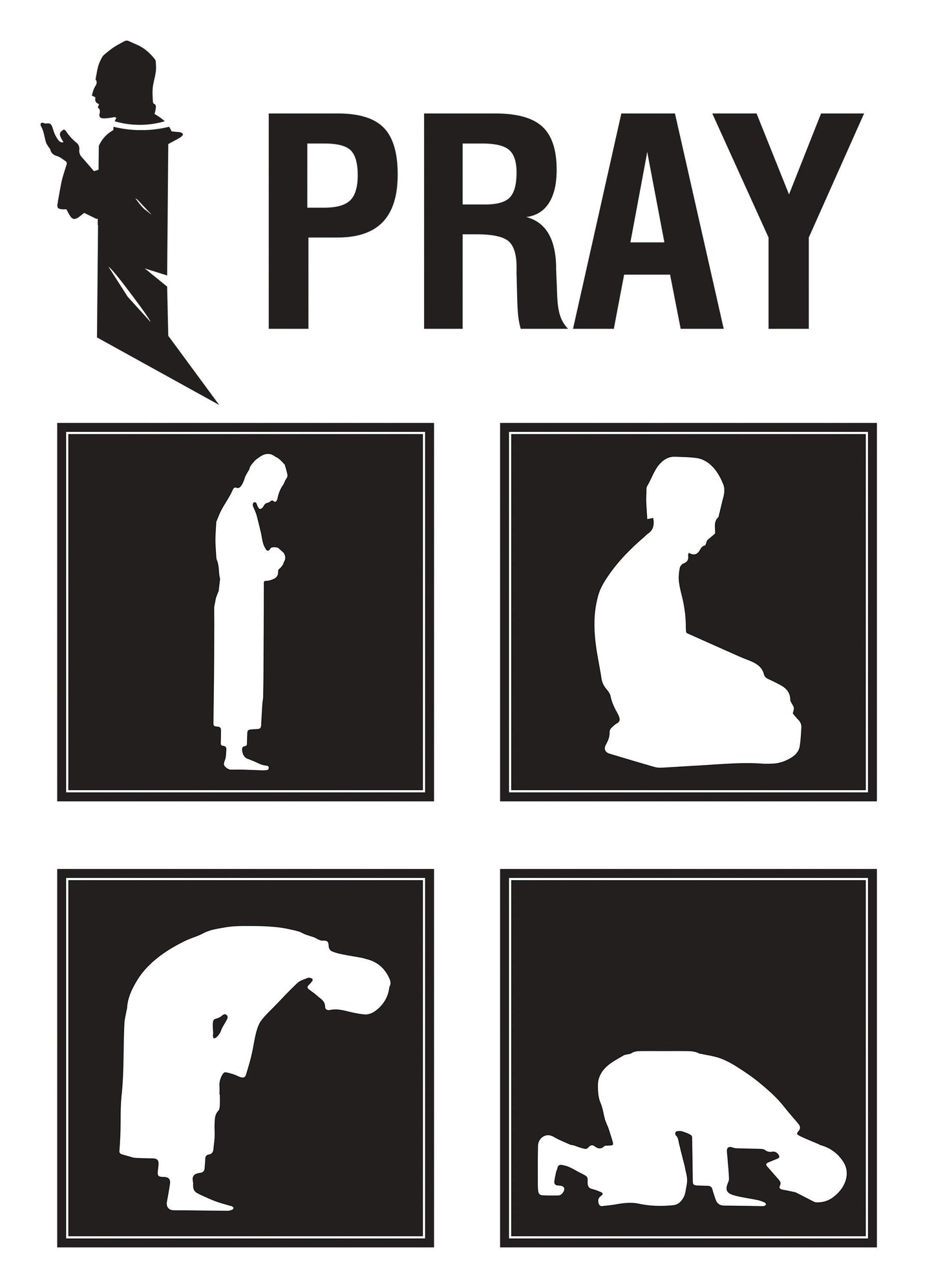 I Pray Islamic Muslim Religious Poster Art Print Picture Wall Motivation Life