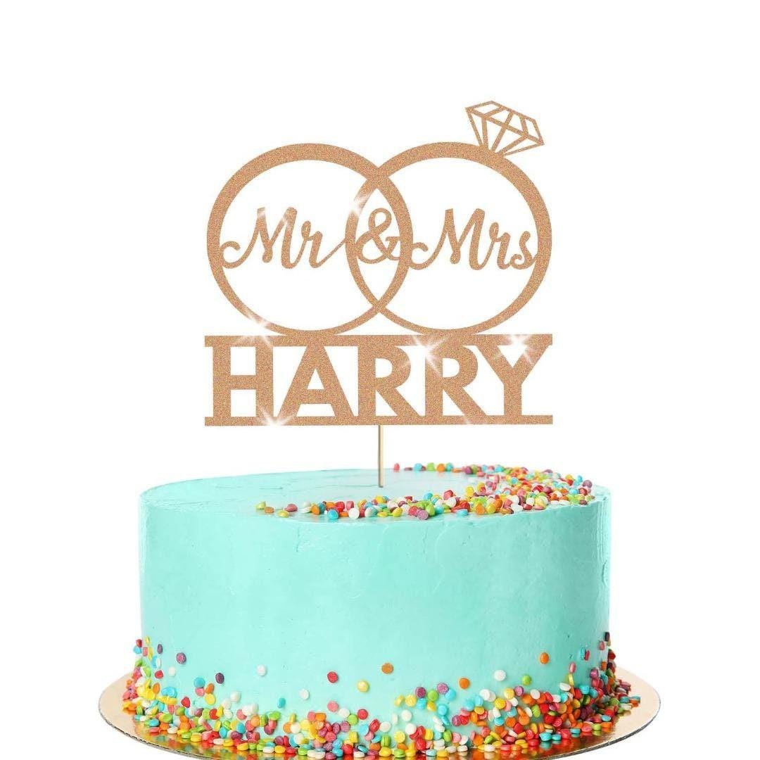 Personalised Wedding Cake Topper Mr & Mrs Anniversary Party Decoration Keepsake