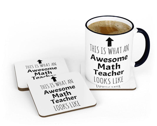 Math Teacher Mug and Coaster Set - Teacher Gift