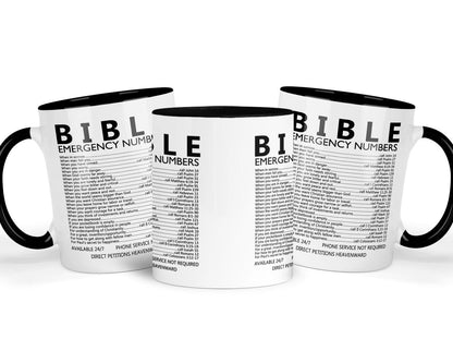 Bible Verse Mug & Coaster Gift Set: Christian Emergency Numbers