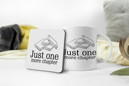 Just One More Chapter Mug & Coaster Set Book Lover Birthday Friend Xmas Tea Gift