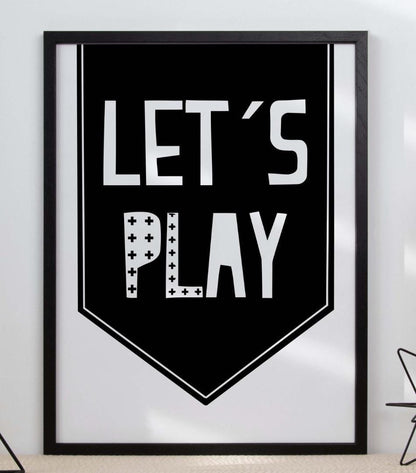 Lets Play Learning Nursery Bedroom Boys Girls Wall Decor Art Poster Print