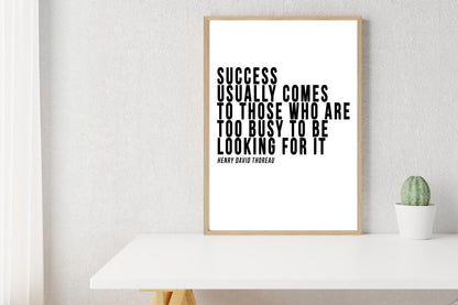 Success Usually Comes To Inspirational Positive Thoughts Quote Poster Print Wall