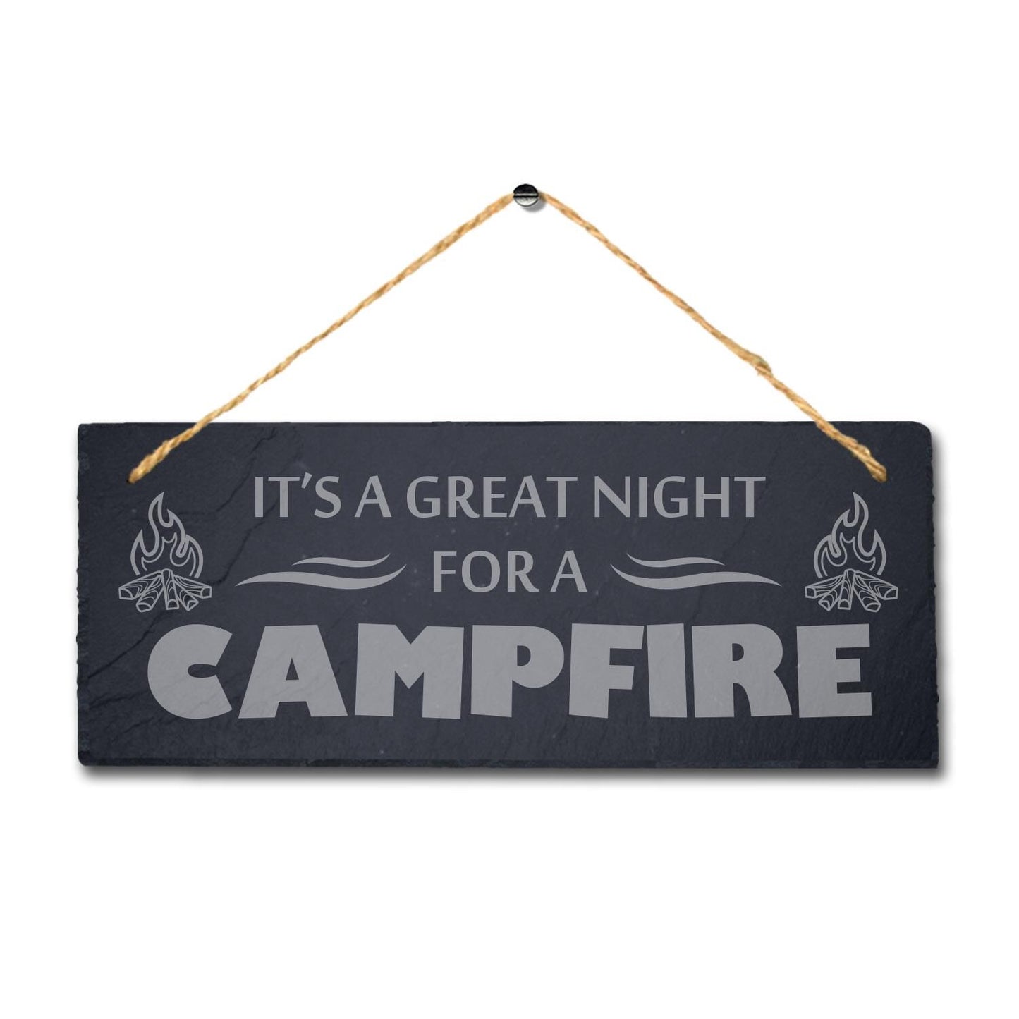 Campfire Laser Engraved Slate Camping Plaque: Caravan Decor