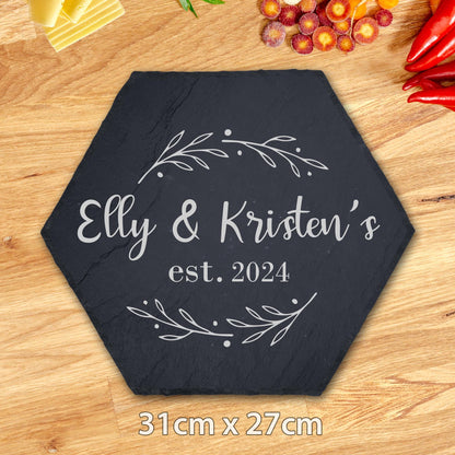 Personalised Slate Plaque Serving Board Laser Engraved Stone Tray Art Home Gift