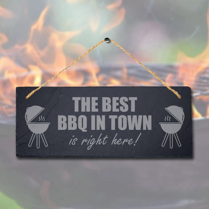 Laser Engraved BBQ Slate Plaque with Jute Rope