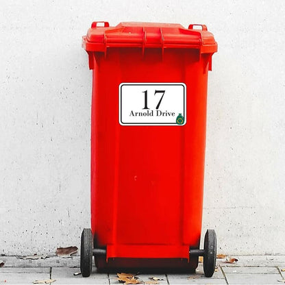 Personalised Wheelie Bin Sticker: Custom House Number & Street Name