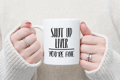 Funny 'Shut Up Liver' Novelty Coffee Mug & Coaster Set