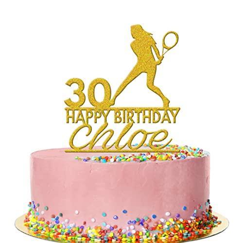 Personalised Acrylic Tennis Badminton Sports Birthday Cake Topper Decoration