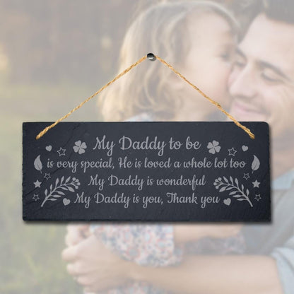 Engraved Slate Dad Plaque: Special Daddy Gift with Jute Rope