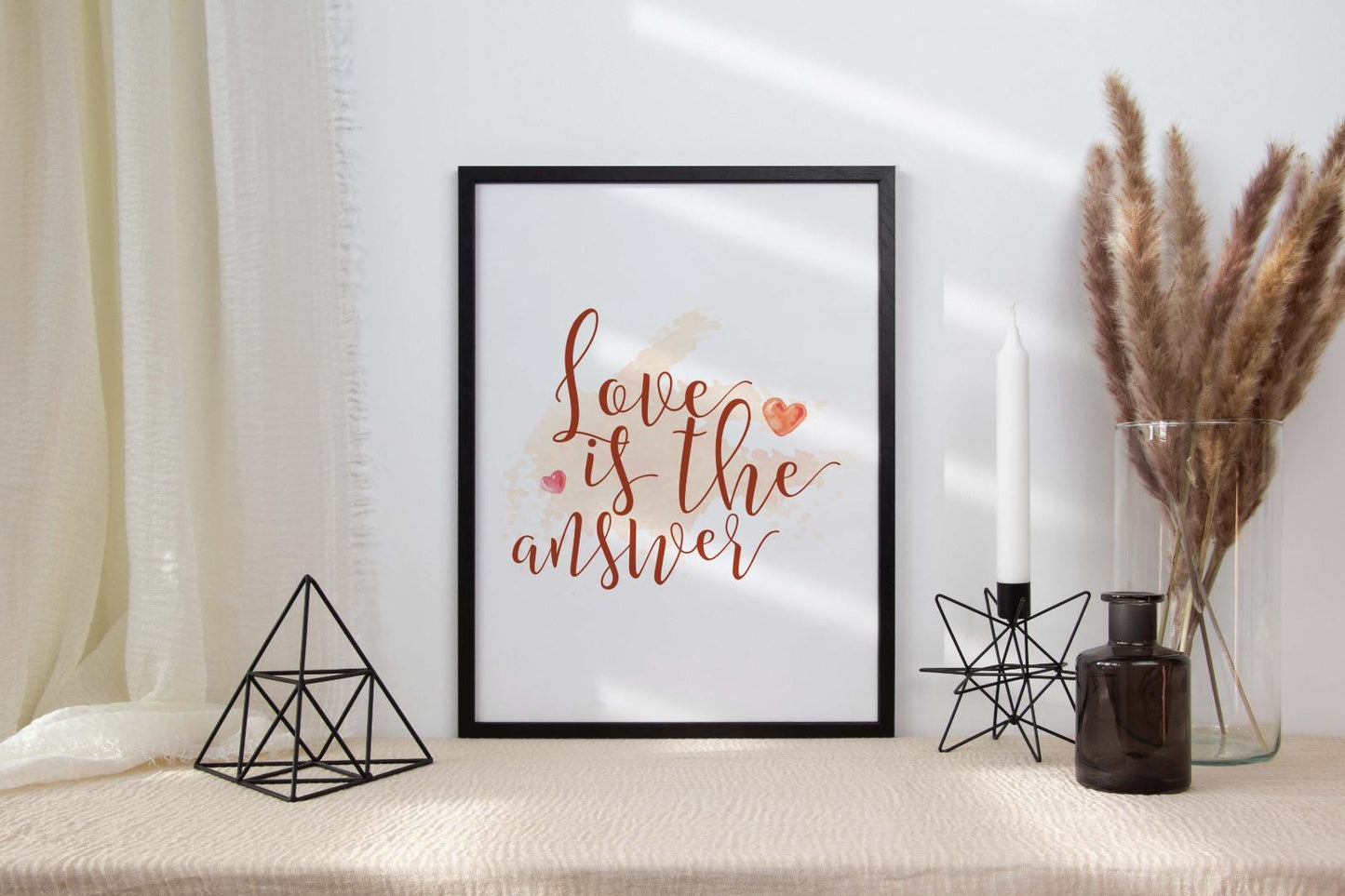 Love Is The Answer Inspirational Positive Thoughts Quote Poster Wall