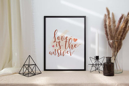Love Is The Answer Inspirational Positive Thoughts Quote Poster Wall