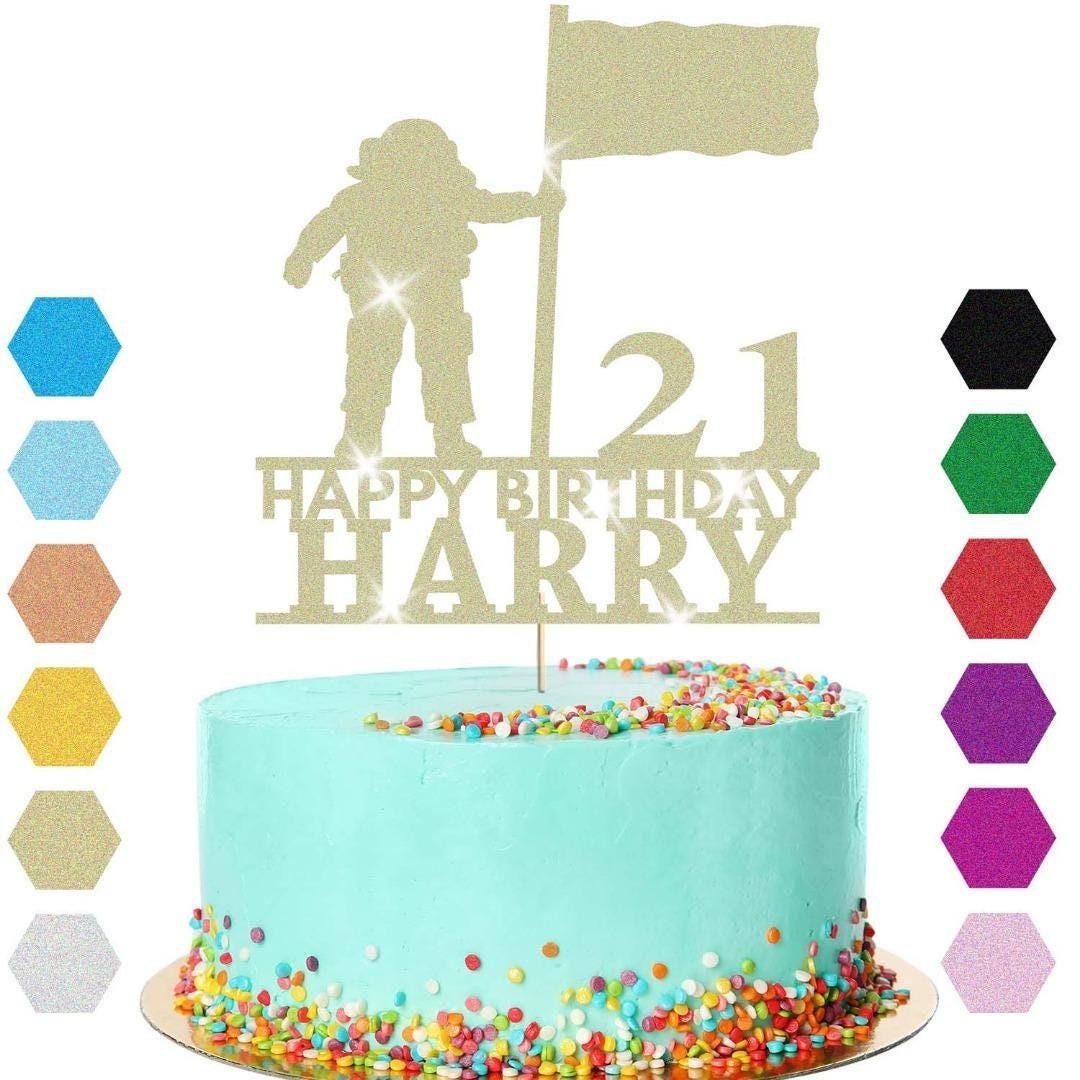 Astronaut Moon Cake Topper Personalised Boys Birthday Decoration Any Name & Age