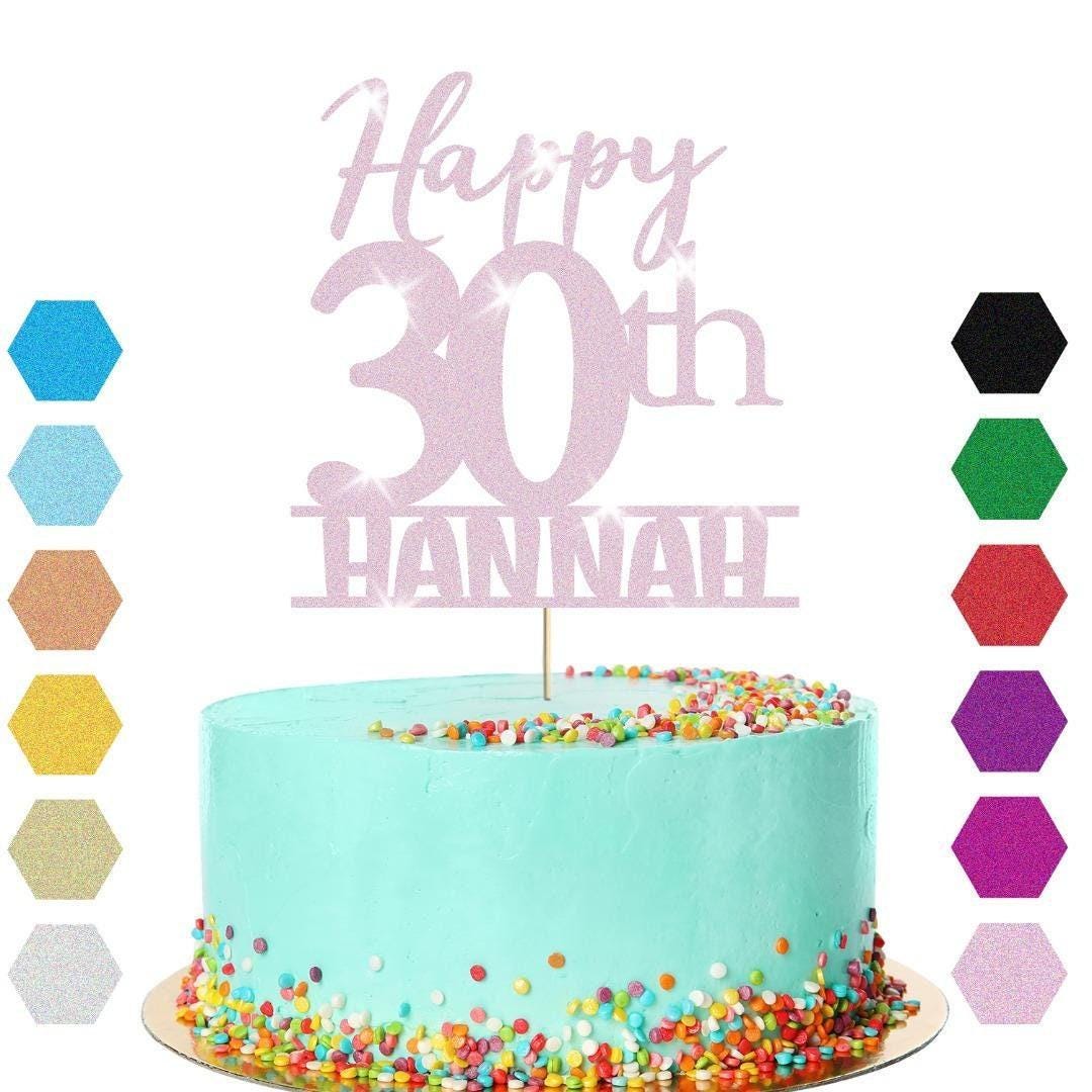 Personalised Name 30th Birthday Glitter Cake Topper Party Cake Decorations Gift