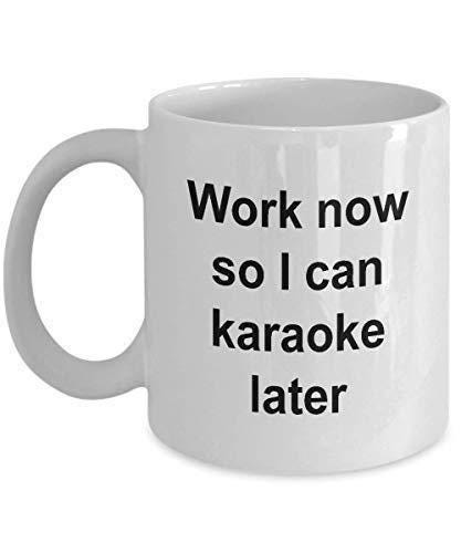 Work Now Karaoke Later Mug: Funny Coffee Cup, UK Made