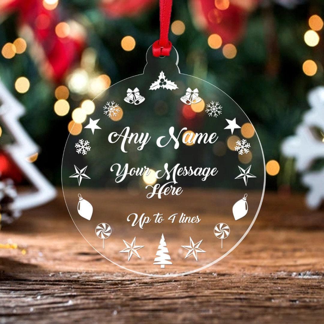 Personalised Christmas Bauble Any Name Any Text Custom Xmas Tree Decoration Gift