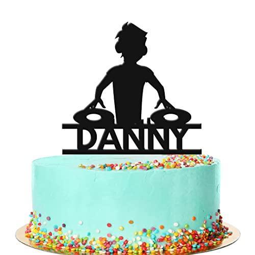 Personalised Dj Birthday Cake Topper Any Name Age Music Decks Acrylic Decoration
