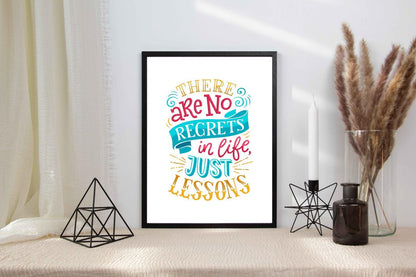 No Regrets In Life Motivational Inspirational Love Positive Quote Poster Wall
