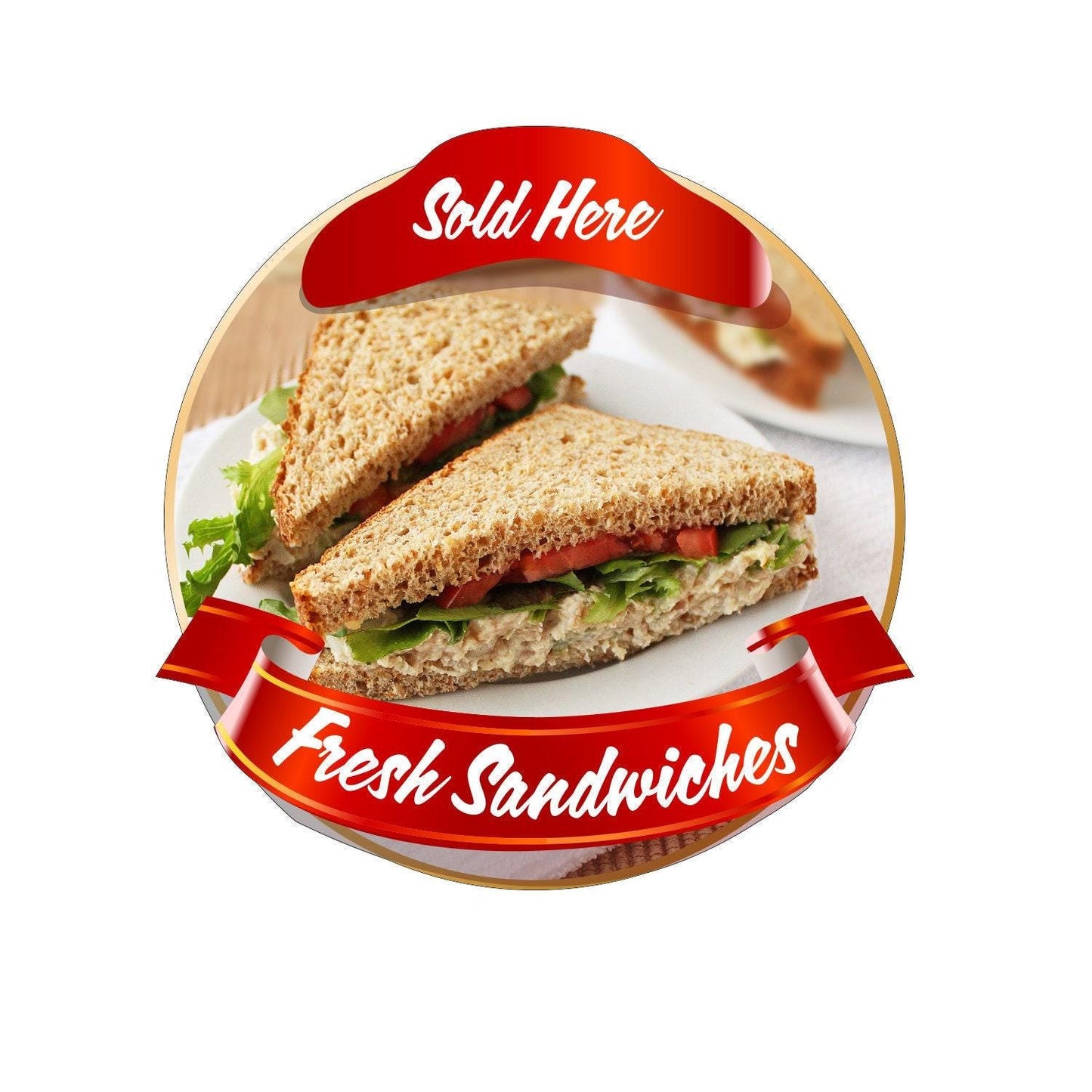 Fresh Sandwiches Takeaway Window Cafe Shop Restaurant Sticker Sign Decal