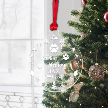 Personalised Cat Dog Pet Memorial Christmas Bauble Memory Xmas Decoration Gift