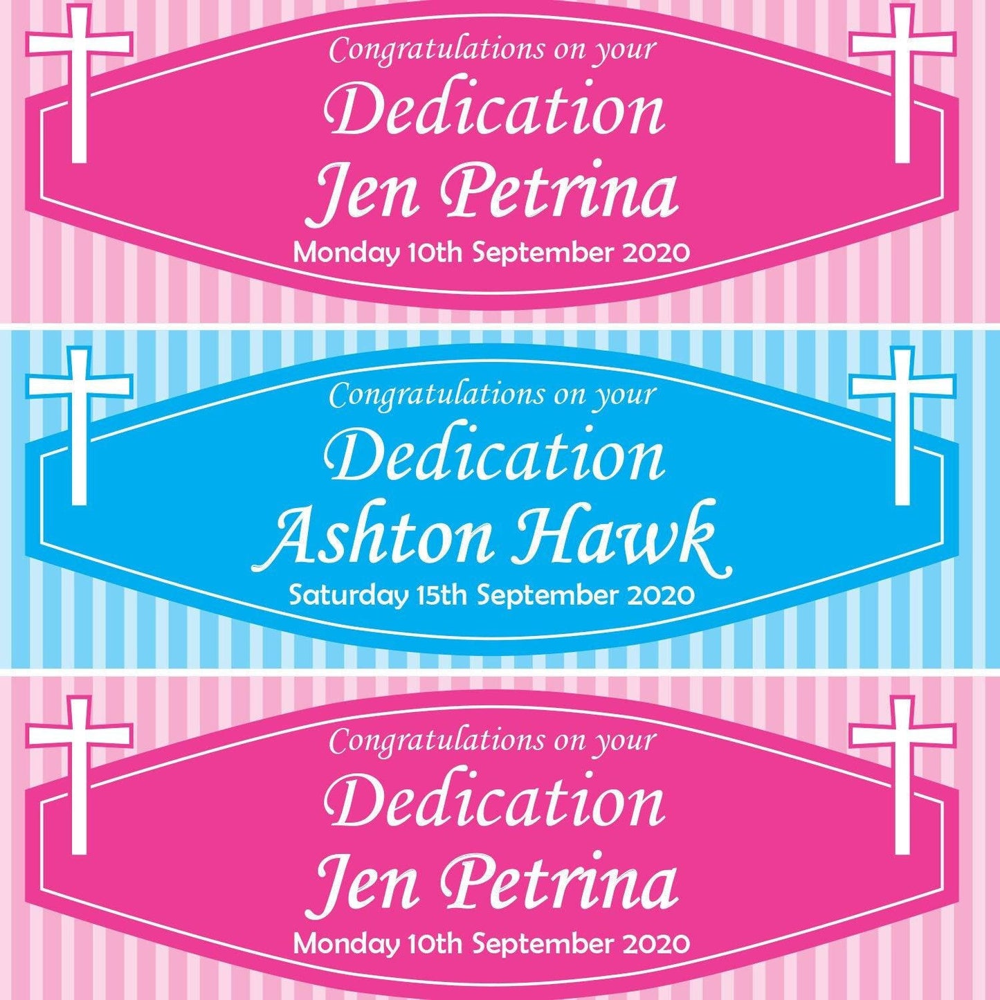 2 Personalised Dedication Congratulation Celebration Banners Decoration Posters