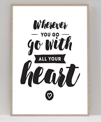 Where Ever You Go Motivational Inspirational Positive Thoughts Quote Poster Wall