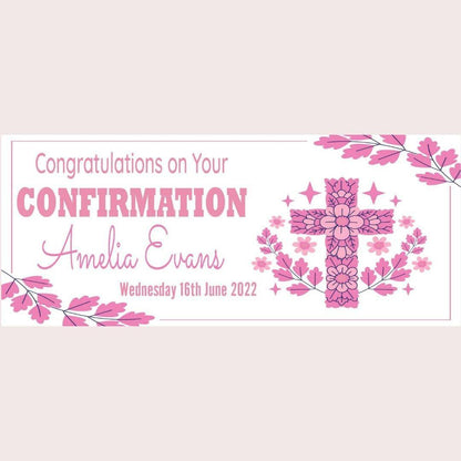 2x Personalised Confirmation Congratulations Banner Party Celebration