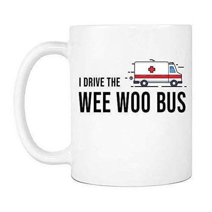 Wee Woo Bus Mug: Funny Coffee Cup Gift for Ambulance Driver