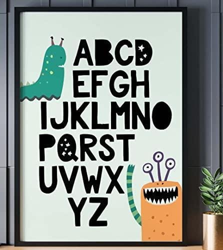 Monster Alphabet Nursery Art Print: Kids Wall Decor