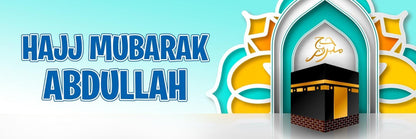 2 Personalised Hajj Mubarak Congratulation Party Banners Decoration Posters