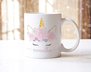 Personalized Unicorn Mug & Coaster Set: Fantasy Tea Coffee Cup Gift