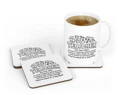 Teacher Rockstar Definition Ceramic Mug & Coaster Set