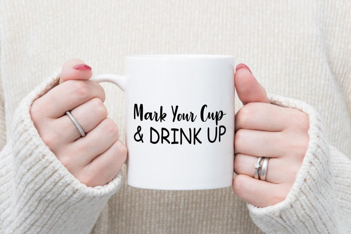 Mark Your Cup And Drink Up - Funny Ceramic Novelty Mug & Coaster Coffee Tea Cup Gift