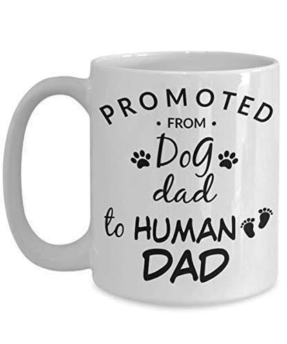 Promoted From Dog Dad To Human Dad Mug - New Parent Gift