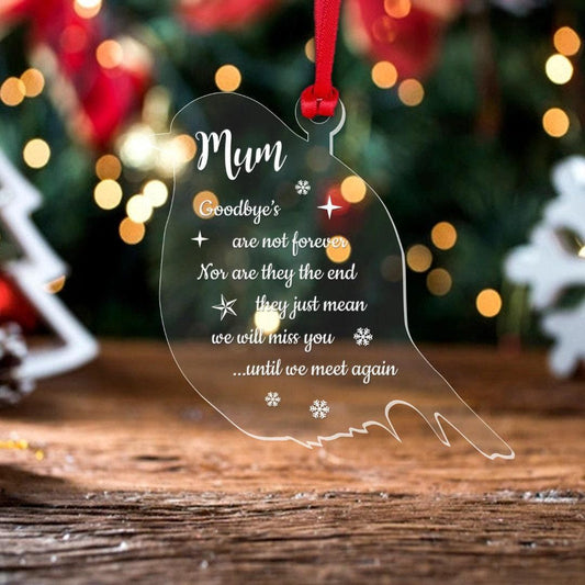 Personalised Name Memorial Christmas Bauble Xmas Robin Ornament Remembrance Gift
