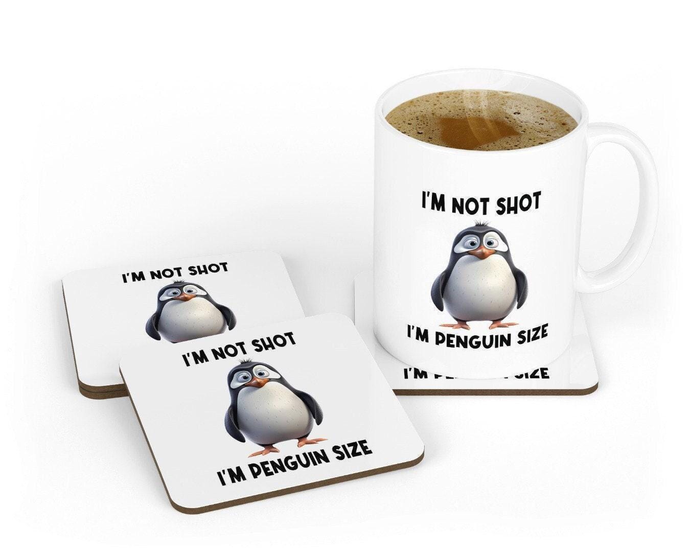Penguin Size Funny Mug & Coaster Set