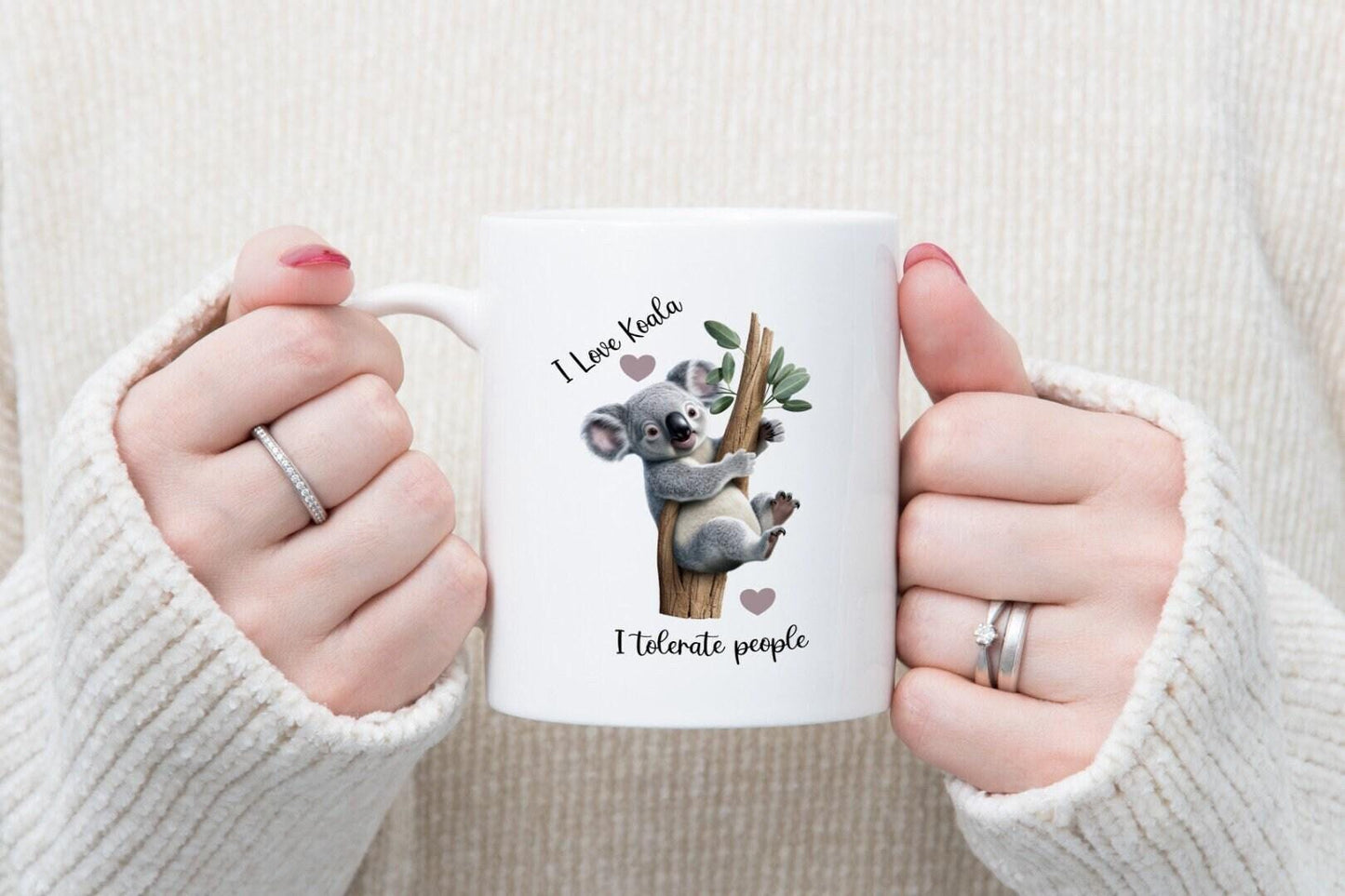 I Love Koala, I Tolerate People Mug & Coaster Set