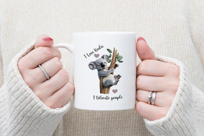 I Love Koala, I Tolerate People Mug & Coaster Set