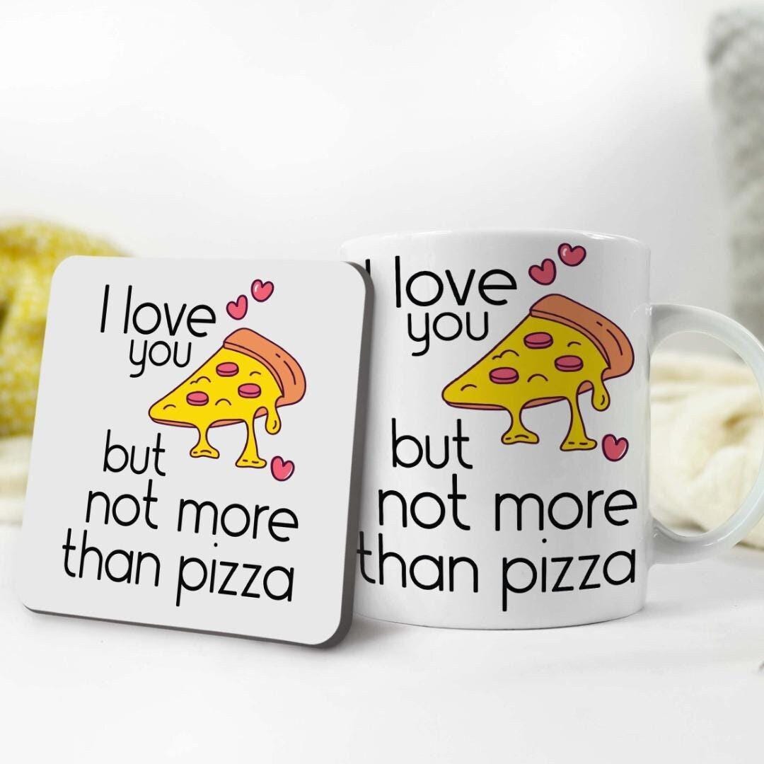 Pizza Lovers Novelty Mug & Coaster Gift Set Funny Birthday Office Joke Coffee Tea Mug